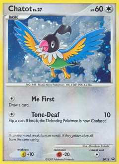 Chatot Pokémon card, number DP14
