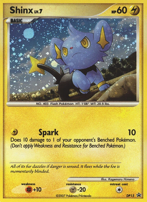 Shinx Pokémon card from DP Black Star Promos, number DP15 (Standard print)