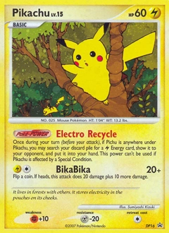 Pikachu Pokémon card, number DP16