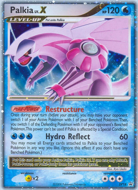 Palkia LV.X Pokémon card from DP Black Star Promos, number DP18 (Standard print)