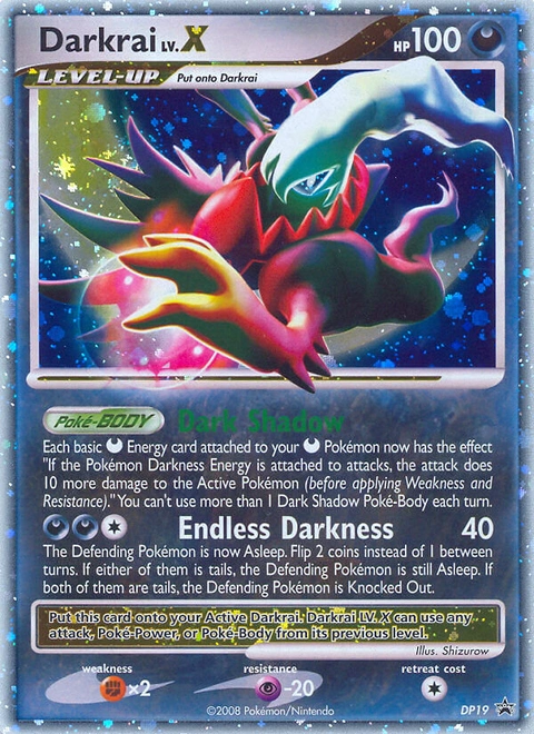 Darkrai LV.X Pokémon card from DP Black Star Promos, number DP19 (Standard print)