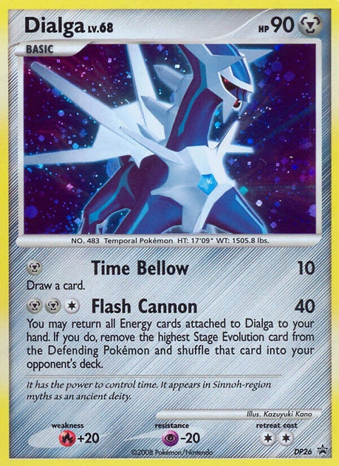 Dialga Pokémon card from DP Black Star Promos, number DP26 (Standard print)