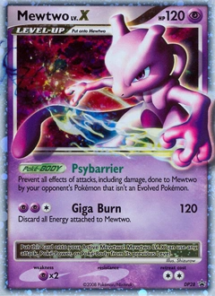 Mewtwo LV.X Pokémon card, number DP28