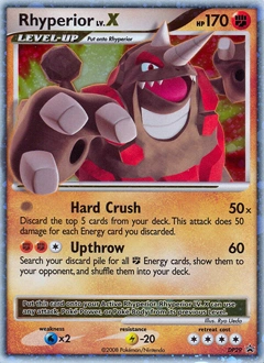 Rhyperior LV.X Pokémon card, number DP29