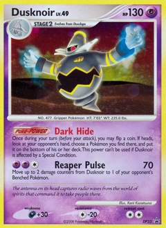 Dusknoir Pokémon card, number DP33