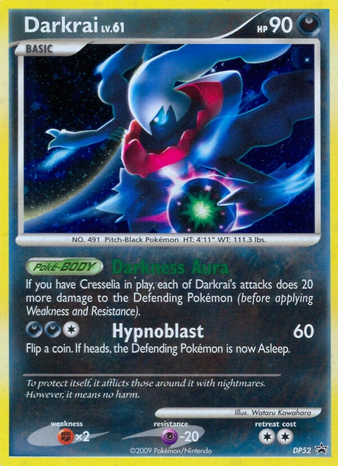Darkrai Pokémon card from DP Black Star Promos, number DP52 (Standard print)