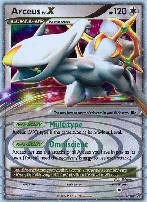 Arceus LV.X Pokémon card from DP Black Star Promos, number DP53 (Standard print)