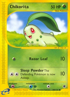 Chikorita Pokémon card, number 100