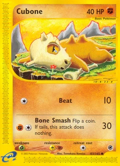 Cubone Pokémon card, number 103