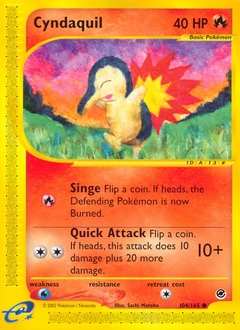 Cyndaquil Pokémon card, number 104