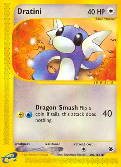 Dratini Pokémon card, number 107