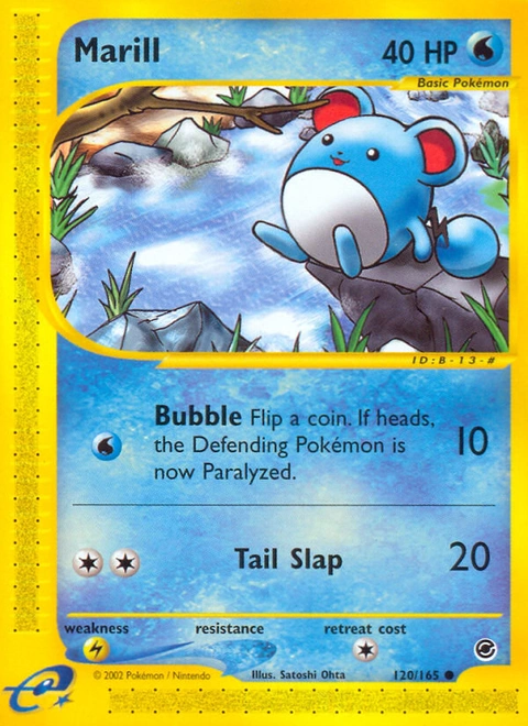 Marill Pokémon card from Expedition Base Set, number 120 (Standard print)