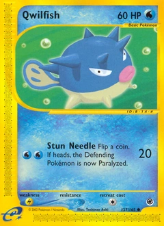 Qwilfish Pokémon card, number 127