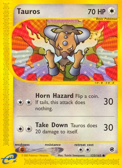 Tauros Pokémon card, number 133