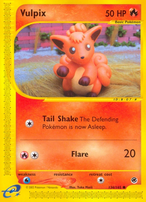 Vulpix Pokémon card from Expedition Base Set, number 136 (Standard print)