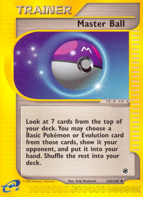 Master Ball Pokémon card from Expedition Base Set, number 143 (Standard print)