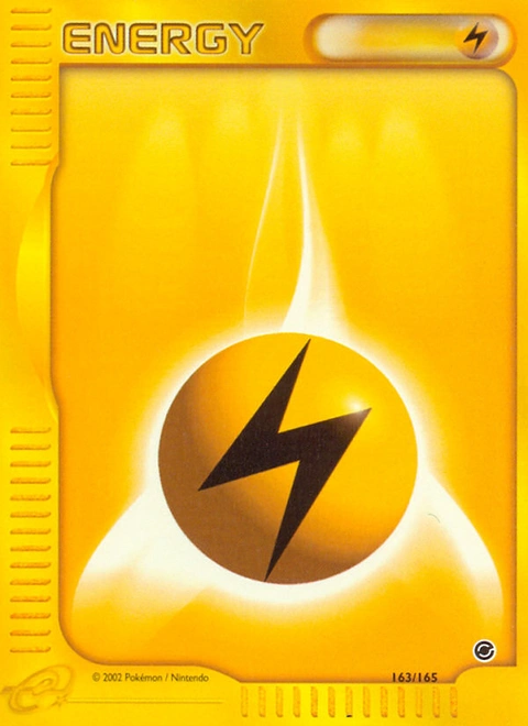 Lightning Energy Pokémon card from Expedition Base Set, number 163 (Standard print)
