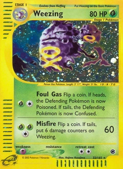 Weezing Pokémon card, number 32