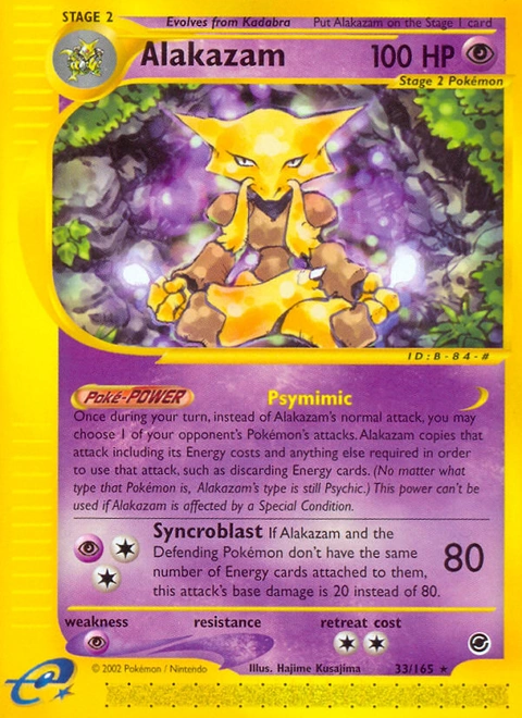 Alakazam Pokémon card from Expedition Base Set, number 33 (Standard print)