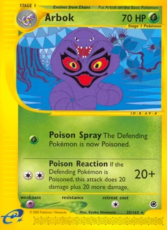 Arbok Pokémon card, number 35
