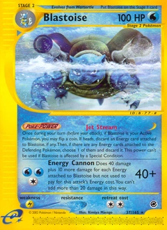 Blastoise Pokémon card, number 37