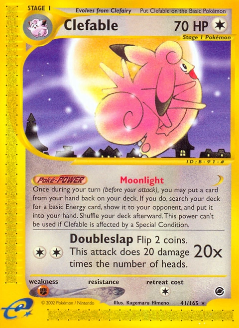 Clefable Pokémon card from Expedition Base Set, number 41 (Standard print)