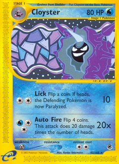 Cloyster Pokémon card, number 42