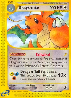 Dragonite Pokémon card, number 43