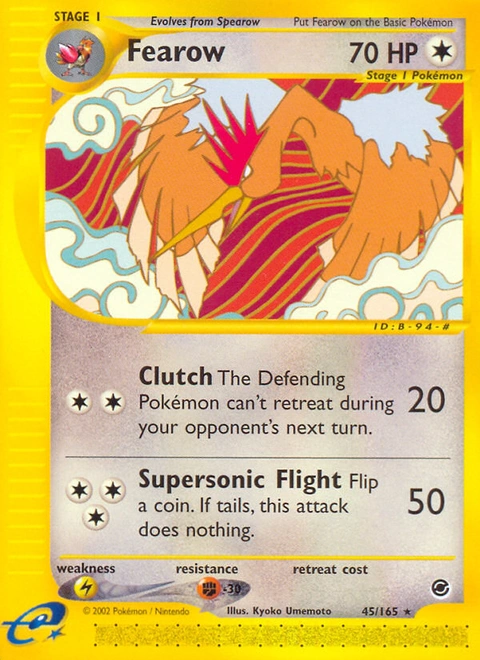 Fearow Pokémon card from Expedition Base Set, number 45 (Standard print)
