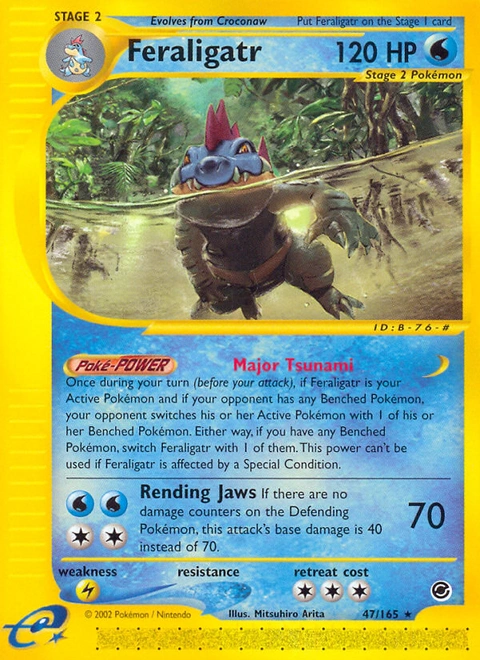 Feraligatr Pokémon card from Expedition Base Set, number 47 (Standard print)