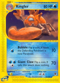 Kingler Pokémon card, number 50