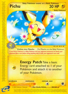 Pichu Pokémon card, number 58