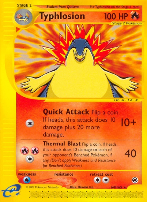 Typhlosion Pokémon card from Expedition Base Set, number 64 (Standard print)