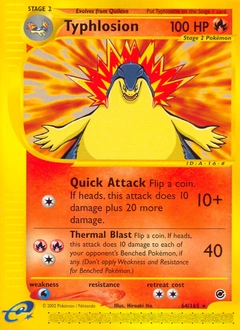Typhlosion Pokémon card, number 64