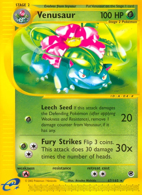 Venusaur Pokémon card from Expedition Base Set, number 67 (Standard print)