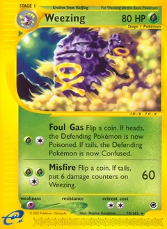 Weezing Pokémon card, number 70