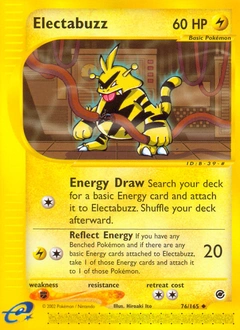 Electabuzz Pokémon card, number 76