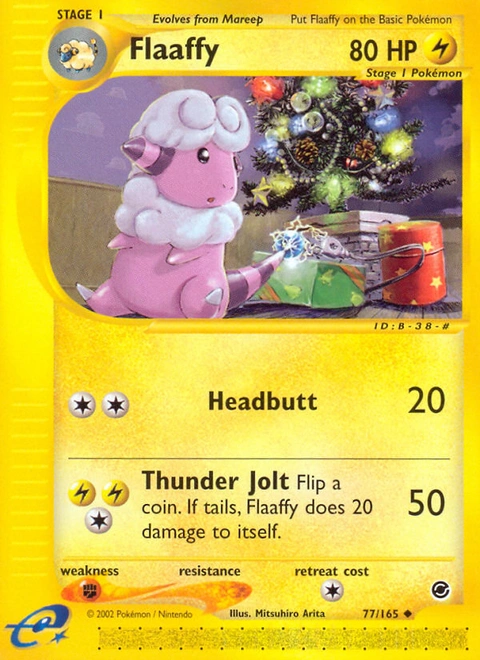 Flaaffy Pokémon card from Expedition Base Set, number 77 (Standard print)