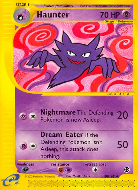 Haunter Pokémon card from Expedition Base Set, number 80 (Standard print)