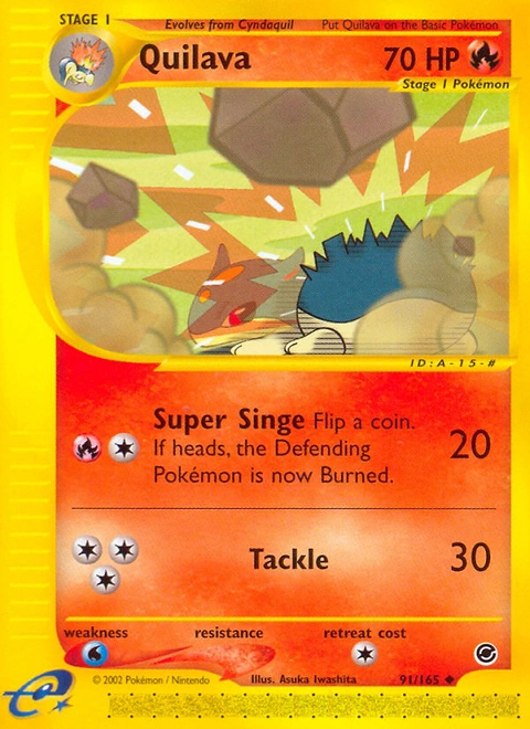 Quilava Pokémon card from Expedition Base Set, number 91 (Standard print)