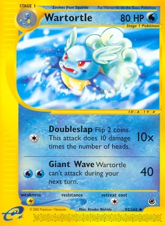 Wartortle Pokémon card, number 92