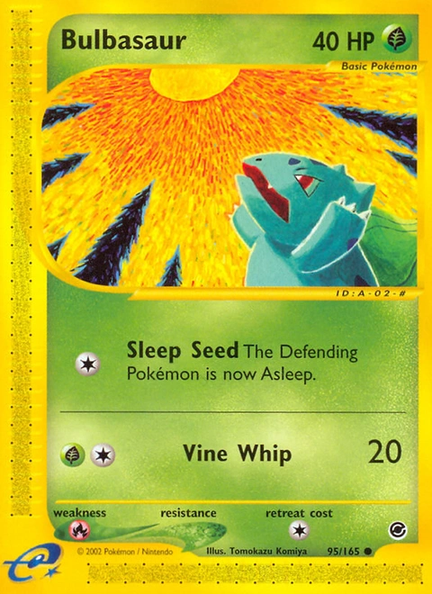 Bulbasaur Pokémon card from Expedition Base Set, number 95 (Standard print)