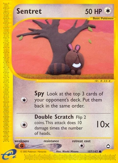 Sentret Pokémon card, number 107