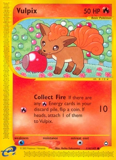Vulpix Pokémon card, number 116
