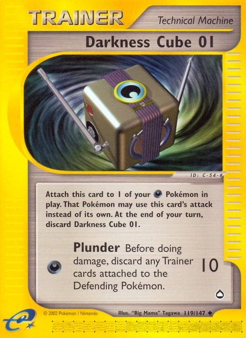 Darkness Cube 01 Pokémon card from Aquapolis, number 119 (Standard print)