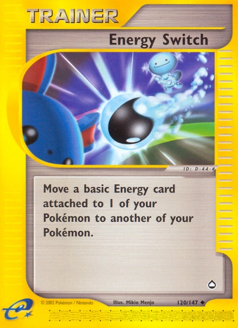 Energy Switch Pokémon card from Aquapolis, number 120 (Standard print)