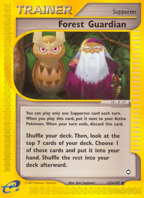 Forest Guardian Pokémon card from Aquapolis, number 123 (Standard print)