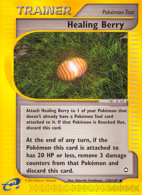 Healing Berry Pokémon card from Aquapolis, number 125 (Standard print)