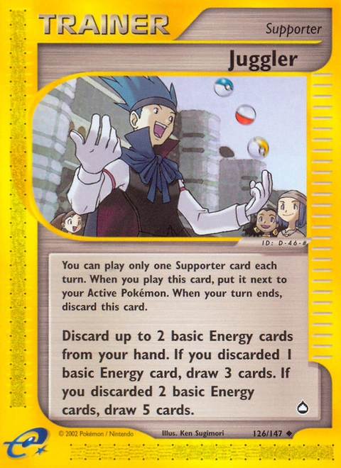 Juggler Pokémon card from Aquapolis, number 126 (Standard print)