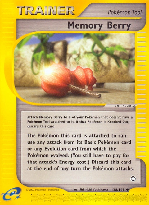 Memory Berry Pokémon card from Aquapolis, number 128 (Standard print)